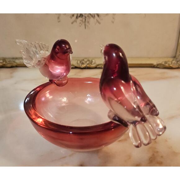 Murano Art Glass Bird Bath Produced By Salviati - Picture 3 of 6